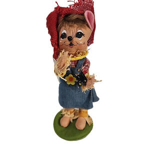 ANNALEE #3514132013 Country Girl Mouse Folk Art 8"